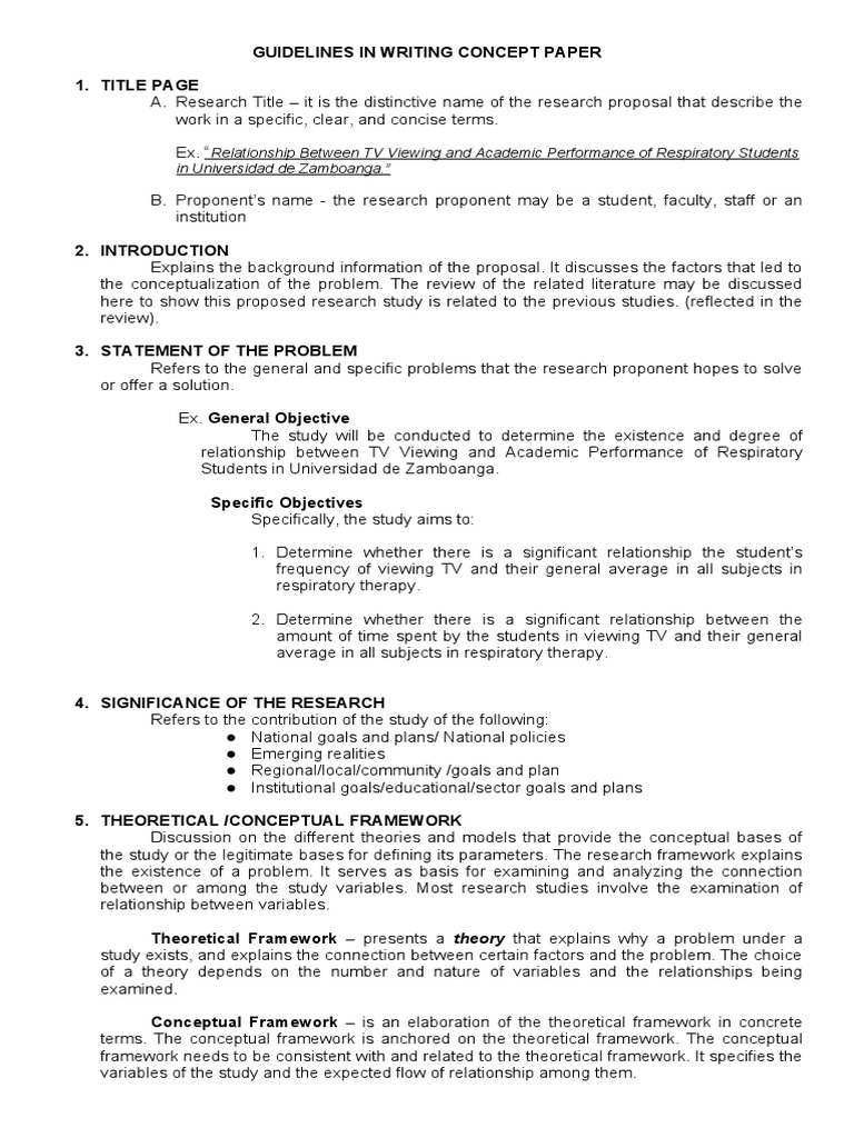 Writing Guidelines for Concept Papers | PDF | Research Design ...