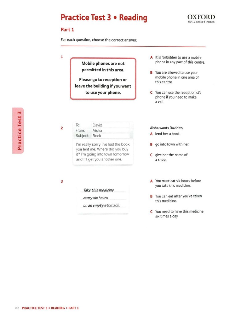 Reading-Test 3 - Pet 4 | PDF