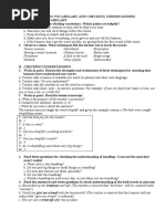 Eliciting Vocabulary and Checking Understanding