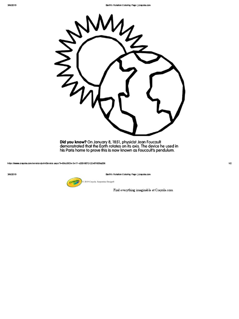 Earth's Rotation Coloring Page | PDF