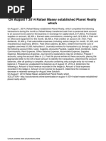 On August 1 2014 Rafael Masey Established Planet Realty Which