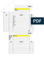 Pastry & Bakery Item Cost