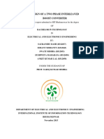 Design of A Two Phase Interleaved Boost Converter: Project Report Submitted To IIIT Bhubaneswar For The Degree OF