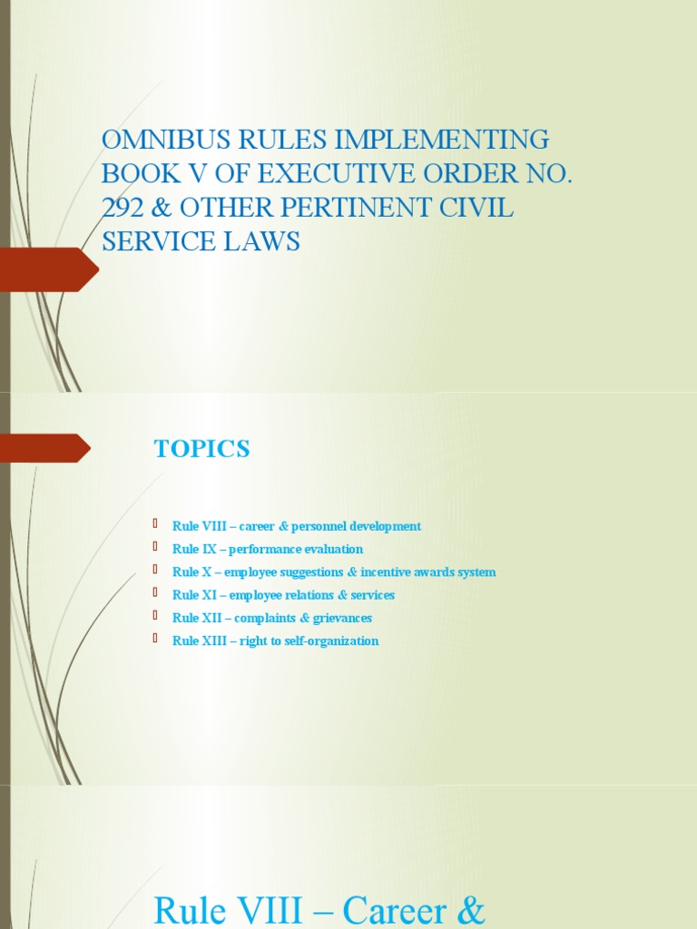 Omnibus Rules Implementing Book V of Executive Order PDF