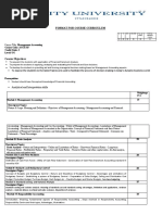 Format For Course Curriculum: Course Code: ACCT315 Credit Units: 3 Level: UG