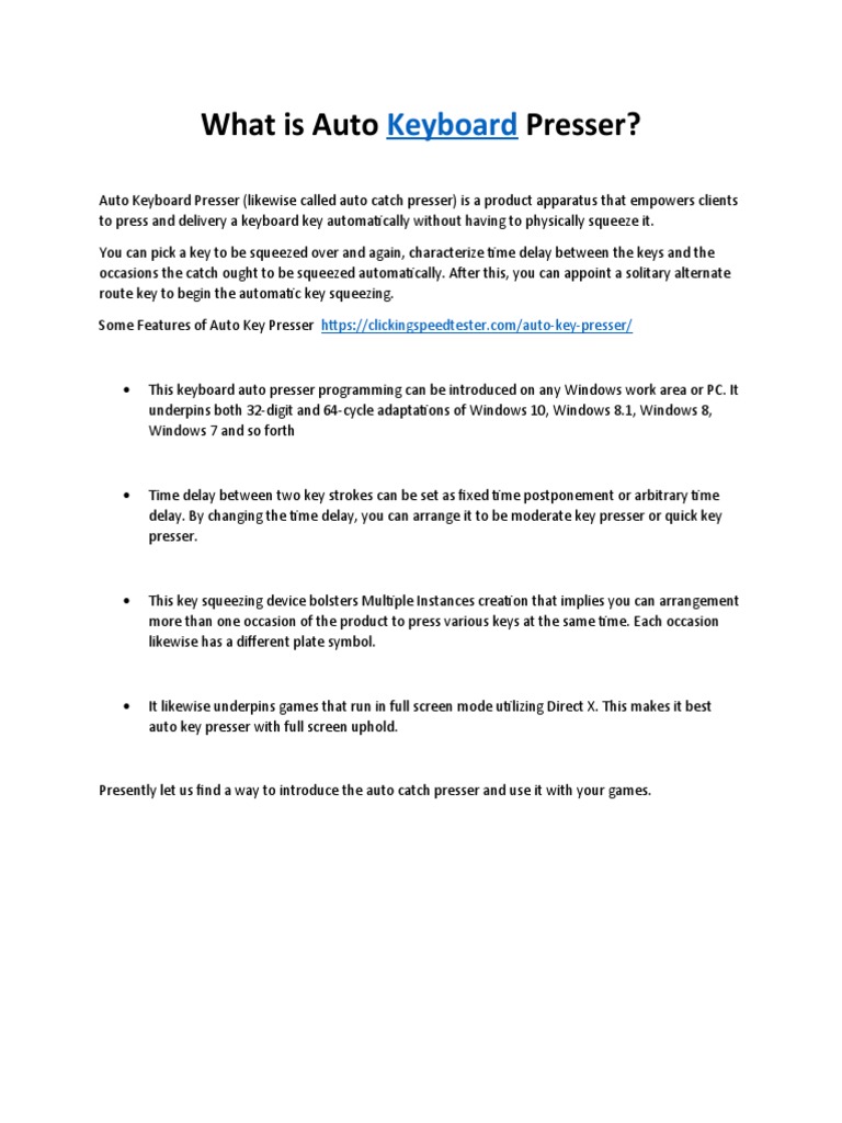 What Is Auto Keyboard Presser PDF