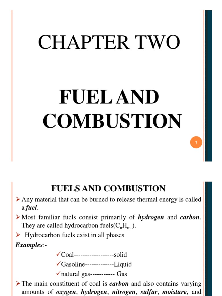 Chapter 2 Fuel and Combustion Lecture Note | PDF | Combustion | Coal