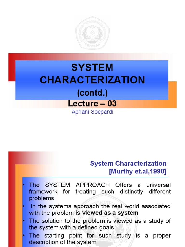 System Characterization Overview | PDF | System | Discrete Time And ...