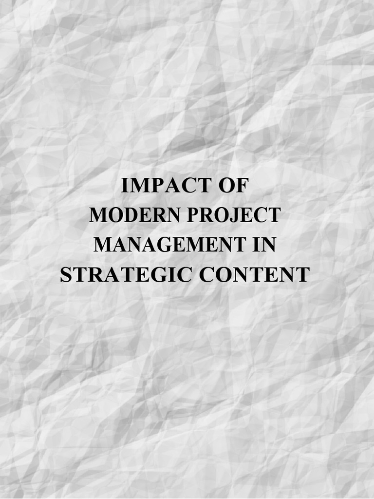 Modern Project Management's Strategic Impact | PDF | Project Management ...