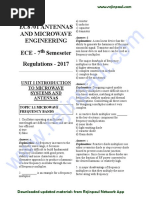 EC8701 Antennas and Microwave Engineering