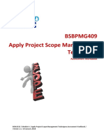BSBPMG409 Apply Project Scope Management Techniques: Assessment Workbook