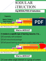 Issues Regarding MODALITIES of Instructions