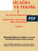 Doç. Dr. Gaye Şahinbaş Erginöz İstanbul Üniversitesi Edebiyat Fakültesi Bilim Tarihi Bölümü 1.hafta