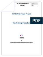 HSE Training Procedure for ACTII Wind Power Project