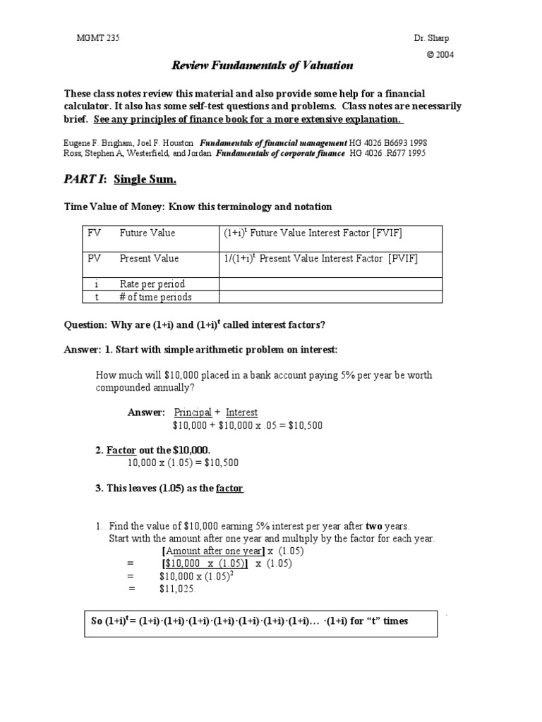 Time Value of Money PDF Present Value Time Value Of Money