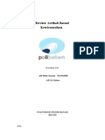 Tugas KWU Review Artike L& Jurnal Tentang Kewirausahaan Alif Rizki Ananda 4111911005 AM 3A Malam