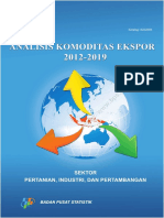 Analisis Komoditas Ekspor, 2012-2019, Sektor Pertanian, Industri, Dan Pertambangan