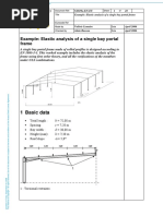 Example: Elastic Analysis of A Single Bay Portal Frame: 1 Basic Data