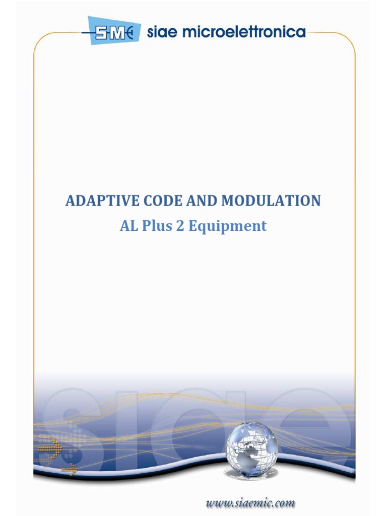 Adaptive Code and Modulation: AL Plus 2 Equipment | PDF | Modulation ...