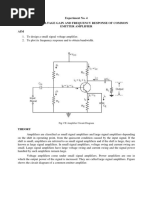 Experiment No. 4 Study of Voltage Gain and Frequency Response of Common Emitter Amplifier AIM