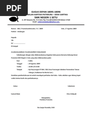 800+ Contoh Surat Undangan Buka Bersama Anak Yatim Terbaik Gratis