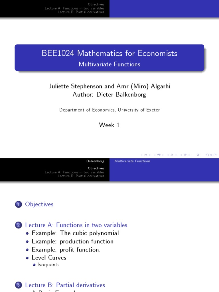 Multivariate Functions and Derivatives | PDF | Derivative | Polynomial