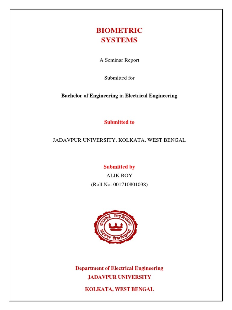 Biometric Systems Seminar Report PDF Biometrics Fingerprint