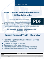 Changes To Draft NC Social Studies Standards