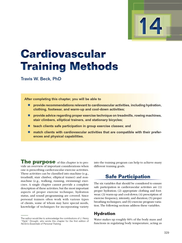 Cardiovascular Training Guidelines | PDF | Musculoskeletal System ...