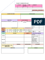 Daily Lesson Plan: Week DAY Date Class No. of Student S Time Subject