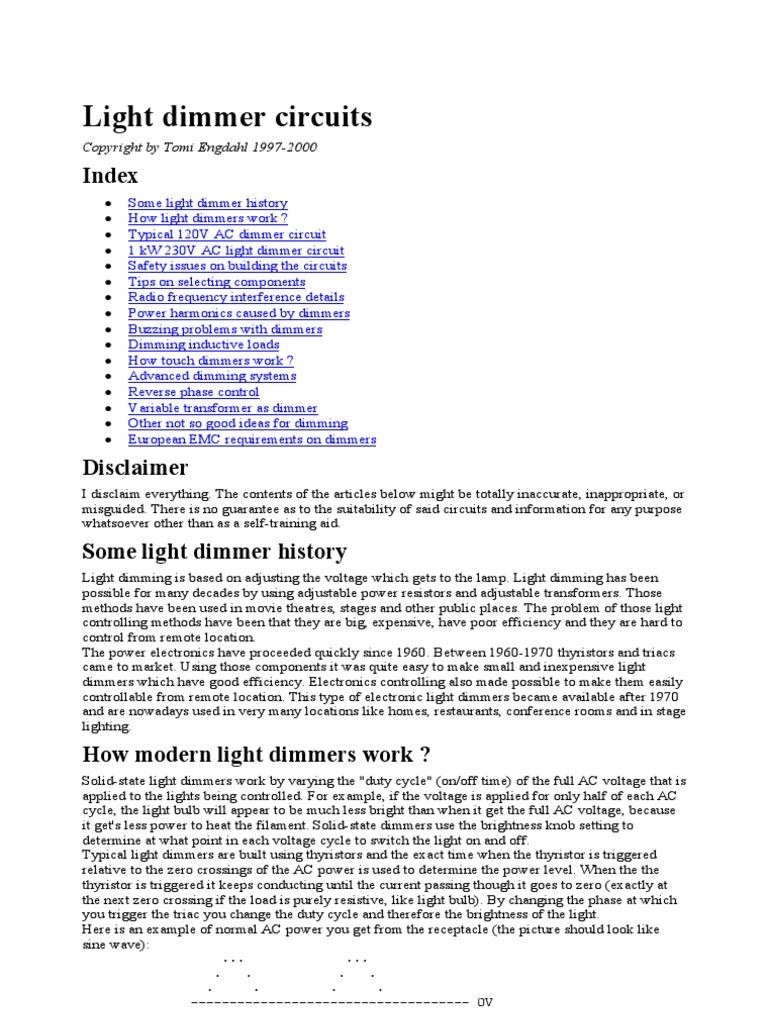 Light Dimmer Circuits PDF Bipolar Junction Transistor