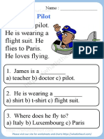 James Is A Pilot. He Is Wearing A Flight Suit. He Flies To Paris. He Loves Flying