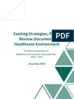 Existing Strategies, Plans, Review Documents Healthcare Environment