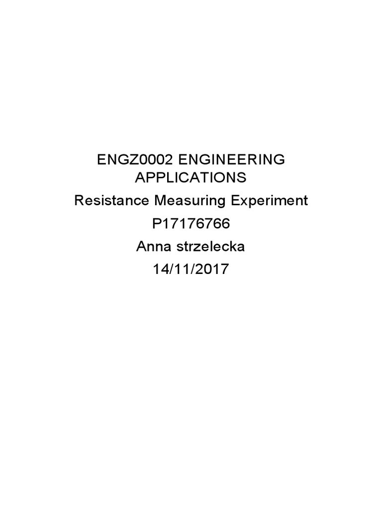Resistors Lab Report PDF Resistor Electrical Resistance And Conductance