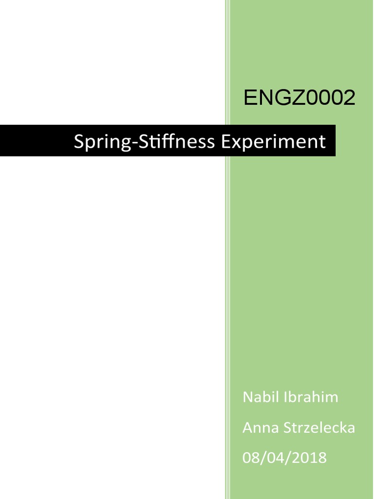 Spring Stiffness Calculation Experiment | PDF | Elasticity (Physics ...