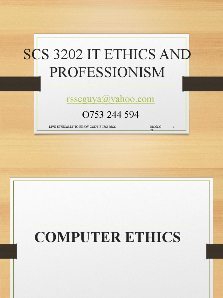 Lecture 1 and 2 Introduction To Computer Ethics | PDF | Cybercrime ...