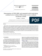 Determination of COD, BOD, and Suspended Solids Loads During Combined Sewer Overflow (CSO) Events in Some Combined Catchments in Spain