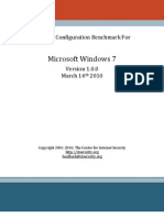 CIS Microsoft Windows 7 Benchmark v1.0.0