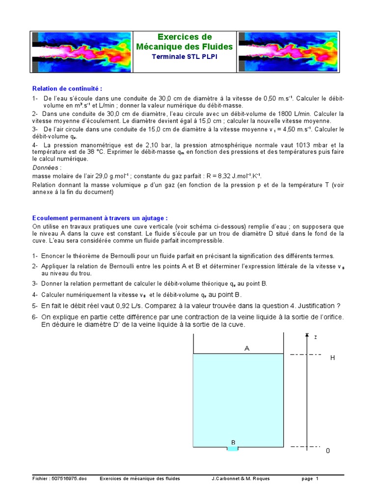 On Considère Le Schéma D une Centrale Hydroélectrique Exercice Exercices | PDF | Nombre de Reynolds | Écoulement laminaire