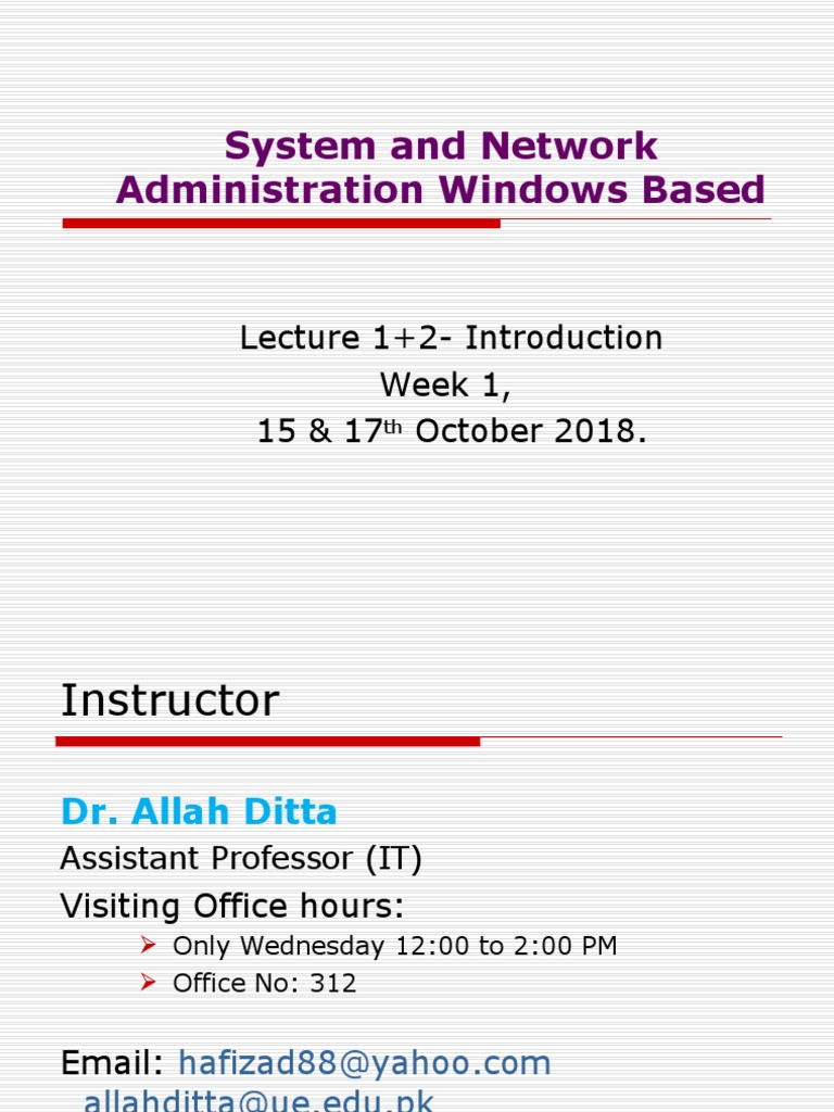Introduction to Windows System Admin | PDF | Operating System | World ...