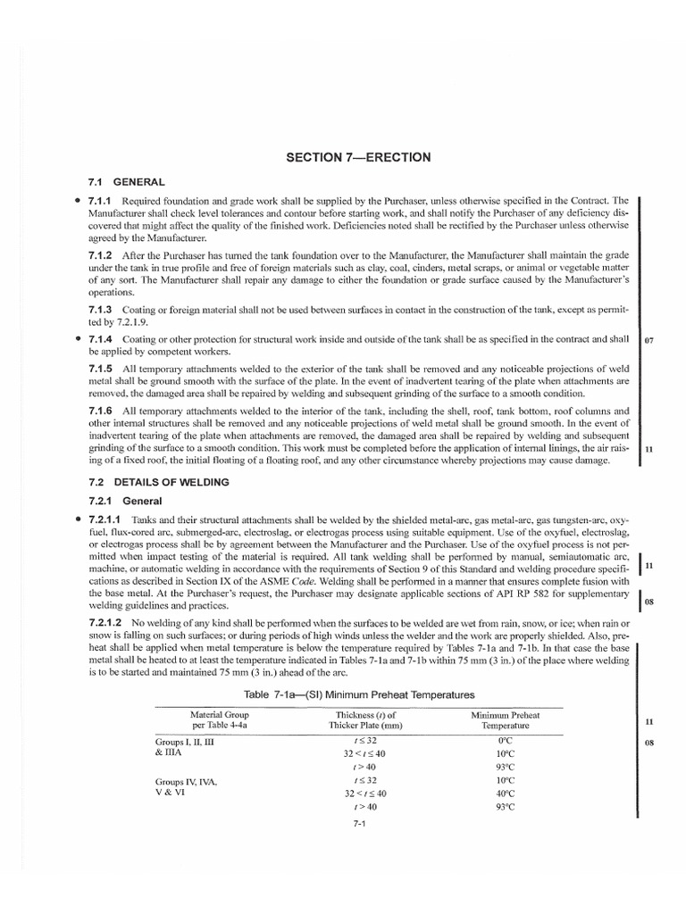 Attachment 1 - API 650 Sections 7 and 8 | PDF