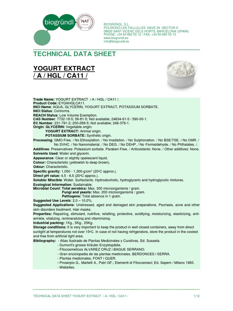 Tds Yogurt Extract (A HGL Ca11) 4 PDF Yogurt Solubility
