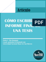 015. MasterTESIS - ARTICULO Cómo Escribir El Informe Final de Una Tesis 2008