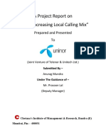 A Project Report On "Usage Increasing Local Calling Mix": Prepared and Presented To