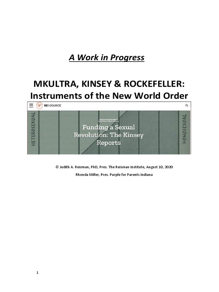 Mkultra Kinsey Rockefeller Instruments Of The New World Order