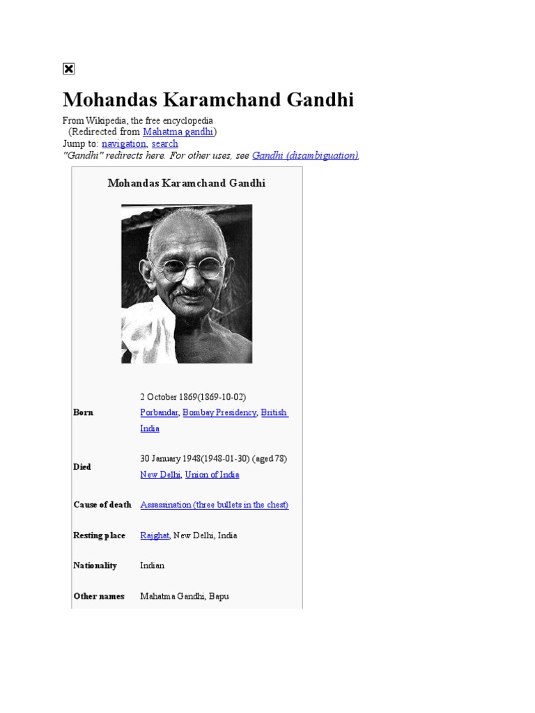 Mohandas Karamchand Gandhi | PDF | Mahatma Gandhi | Nonviolence