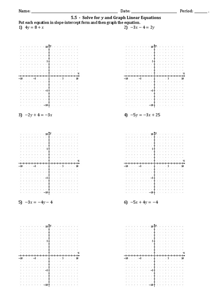 Linear Equations: Solve & Graph | PDF | Equations | Teaching Mathematics