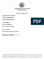 Cita de Certificaciones: Universidad Central de Venezuela Secretaría General