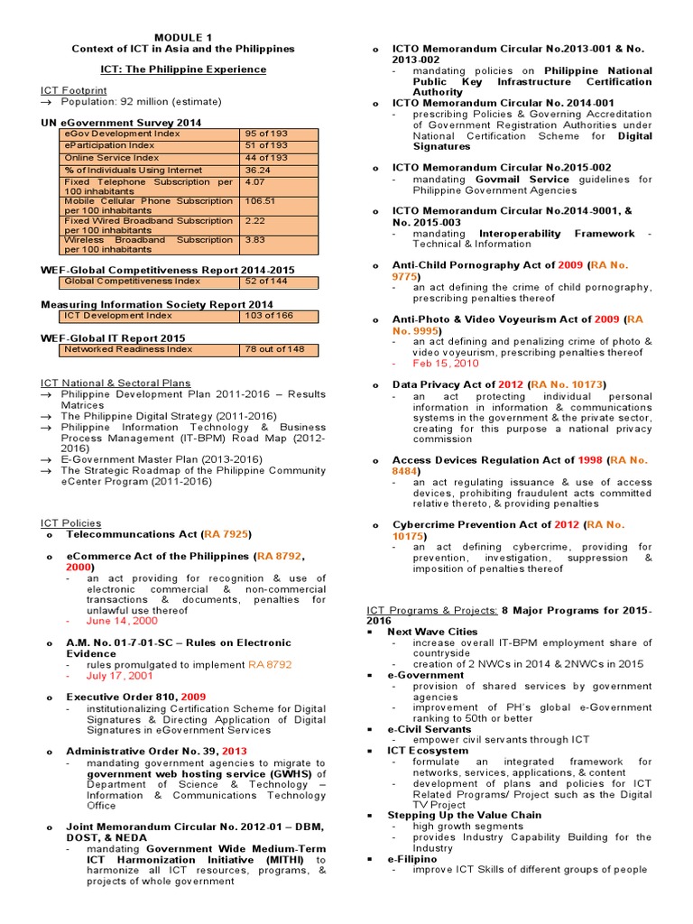 Understanding ICT Developments and Policies in the Philippines: An ...
