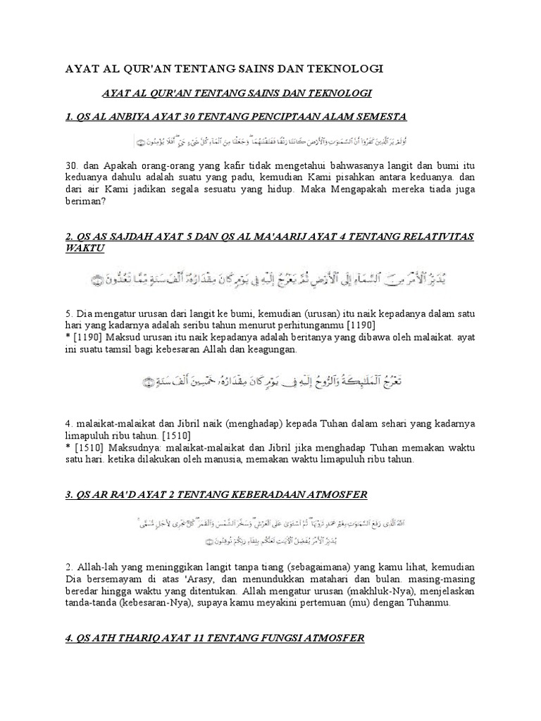 Ayat Al Quran Tentang Sains Pdf